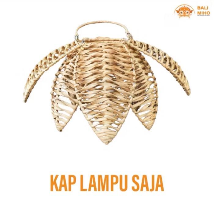 Kap Lampu Rotan Bunga Teratai 40 cm - Lampu Villa Bali - Kap Lampu Rotan Model Bunga - Kap Lampu Uni