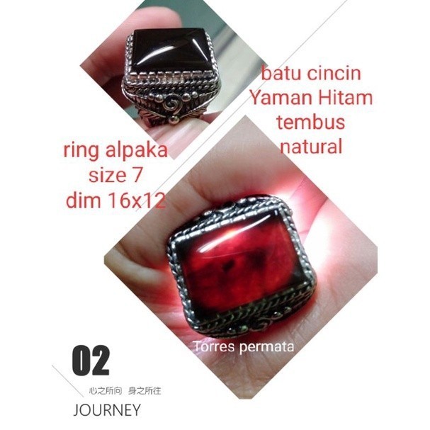 cincin batu akik Yaman Wulung tembus kotak natural
