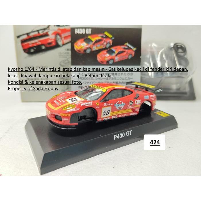 Diecast Kyosho 1/64 Ferrari Racing F430 GT No 58 Merah Fullset SBAtoys