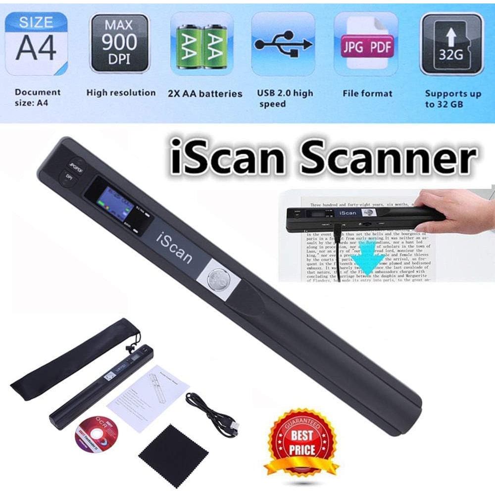 Portable Scanner Size A4 F4 Photo iScan 900 DPI Mesin Scan Dokumen