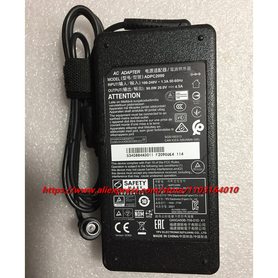Genuine ADPC2090 20V 45A AC Adapter Charger for ViewSonic XG270QG AOC 27 Q27G2U Q27G2UBK AG322QCX Ga