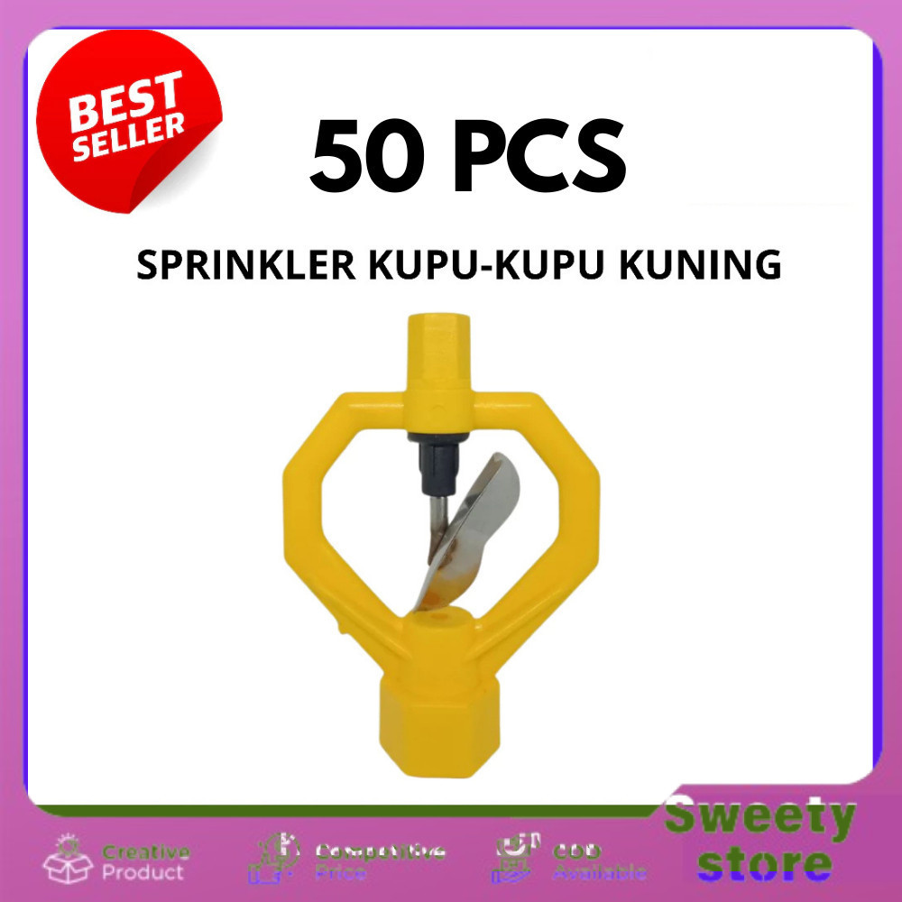 50PCS SPRINKLER KUPU-KUPU KUNING 825 (KINCIR/SPRINKLE/SPRINGKLER/ALAT SIRAM TANAM BAWANG MERAH)