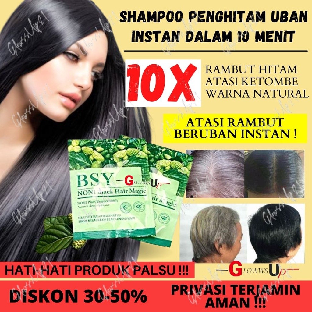 Latest SP SAMPO PENGHITAM RAMBUT UBAN BSY NONI MAGIC BLACK HAIR SHAMPO HALAL ORIGINAL BPOM TREATMENT