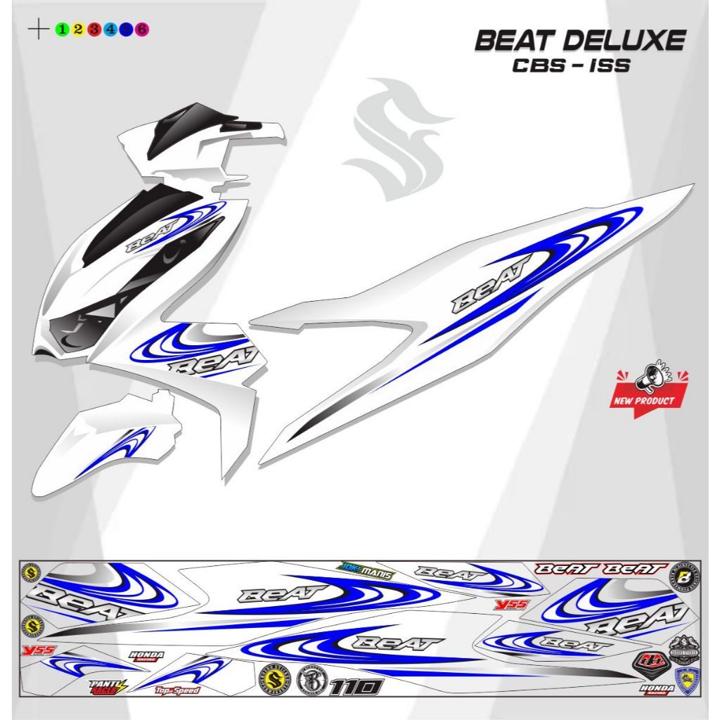 VARIASI STICKER BEAT DELUXE / CBS ISS STRIPING POLET STICKER