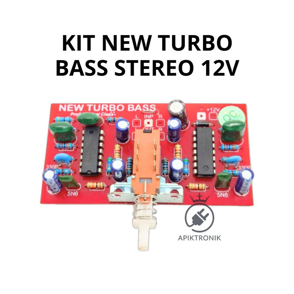 KIT New Turbo Bass Stereo Penambah Bass Audio DC 12V Untuk Ampli Rakitan Modif Audio Mobil
