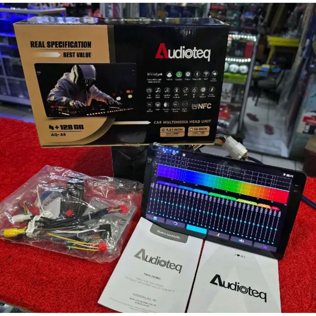 Head Unit Android Audioteq AQ-A9 9 Inch Android – RAM 4GB ROM 128GB | IPS Touchscreen | MirrorLink A