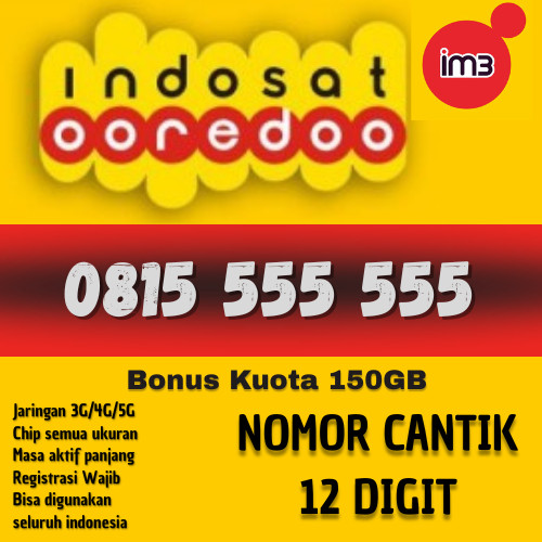 Promo Kartu Indosat nomor canttik indosat im3 free kuota internet 150gb bisa cod jaringan 4G/5G wila