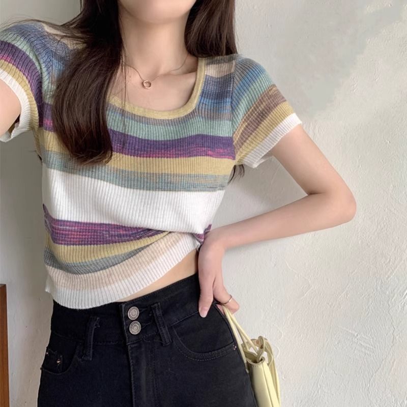 baju crop top wanita korea style mewah elegan otd atasan putih kekinian casual atasan premium lengan