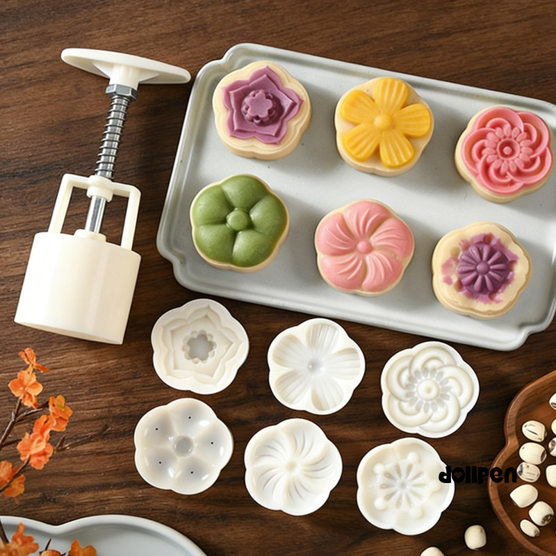CETAKAN KUE Cetakan 6 motif/ Cetakan Kue Bulan Kue bentuk Bunga Cetakan  Bentuk Bentuk Bunga/Potonga