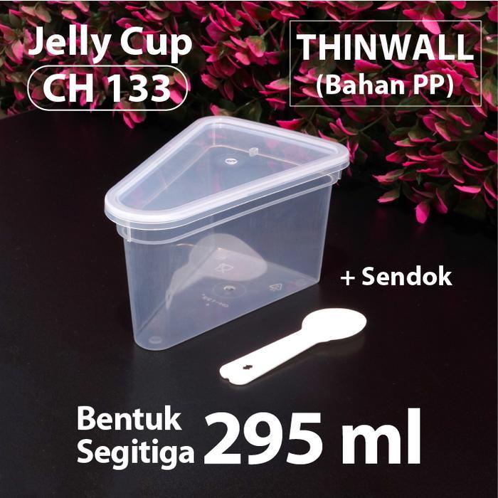 fresh_co - Jelly Cup / Gelas Puding Thinwall 295 ml - Model Segitiga - CH 133 - Warna