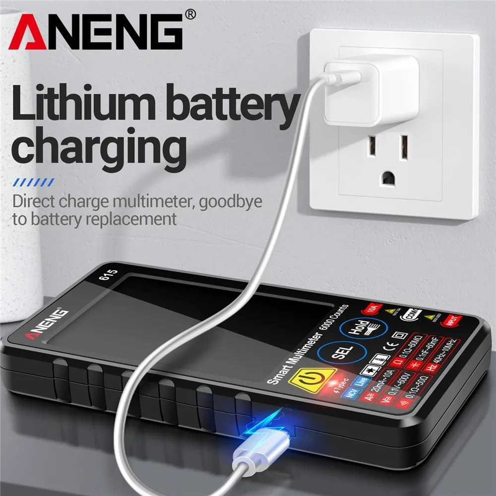 ANENG Digital Multimeter Touchscreen NCV Lighting 6000 Count 700mAh - 615