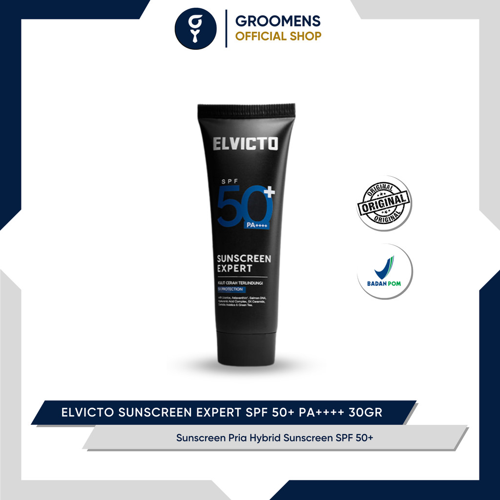 ELVICTO SUNSCREEN EXPERT SPF 50+ PA++++ 30gr | Sunscreen Pria Hybrid Sunscreen SPF 50+