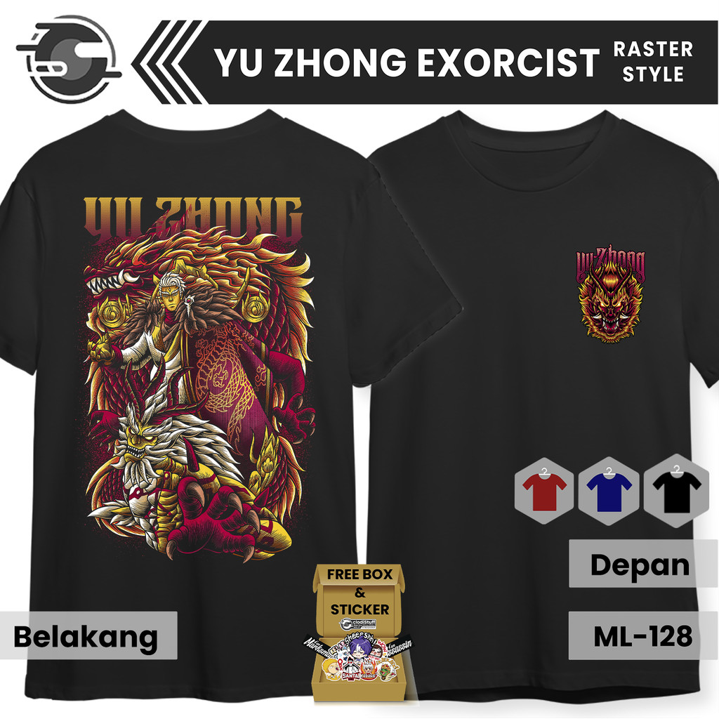 Kaos MLBB YU ZHONG EXORCIST Dragon Transform Lengan Pendek Cotton Hitam T-Shirt Baju Distro Mobile L