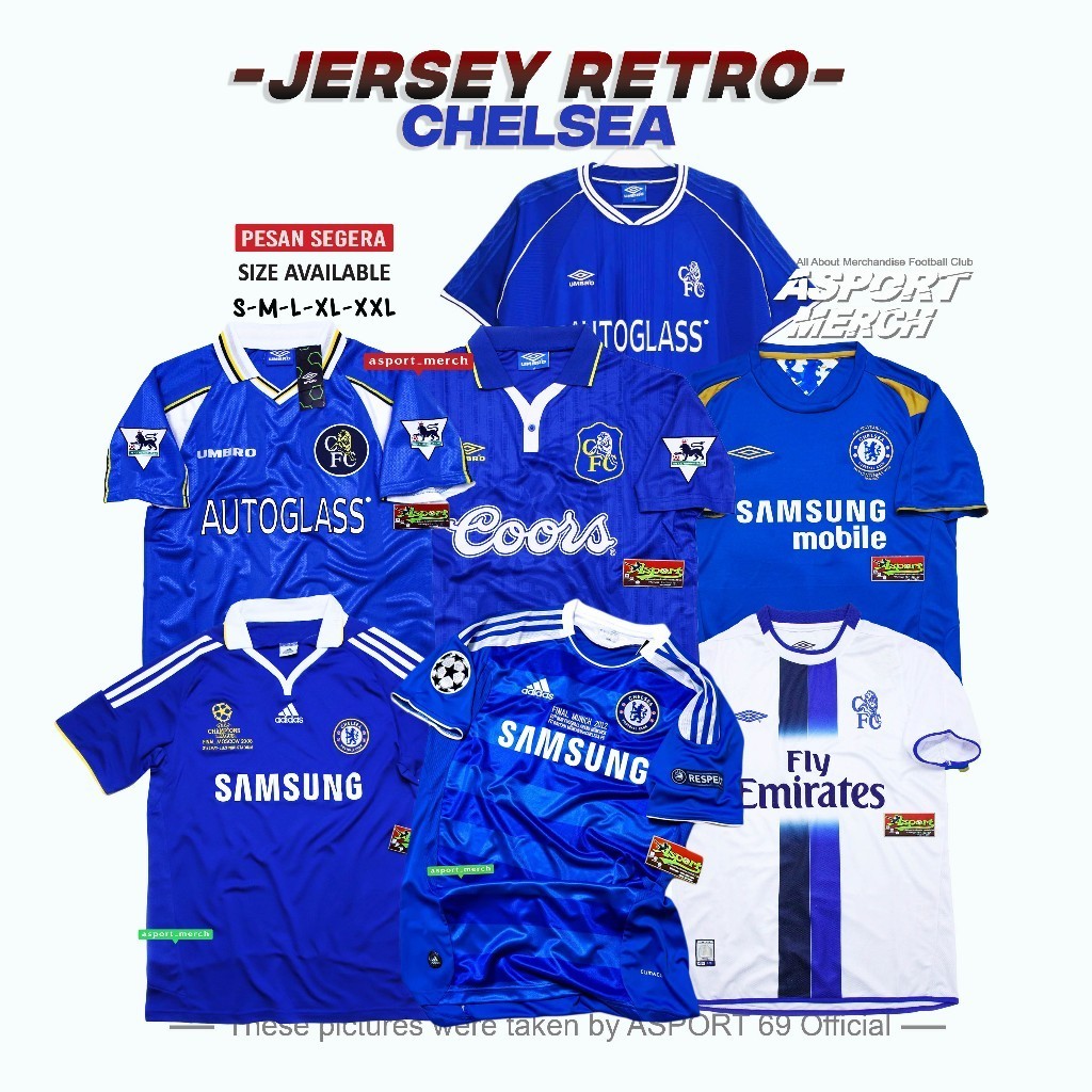 RETRO CHELSEA KOLEKSI HOME AWAY 1995 -2012
