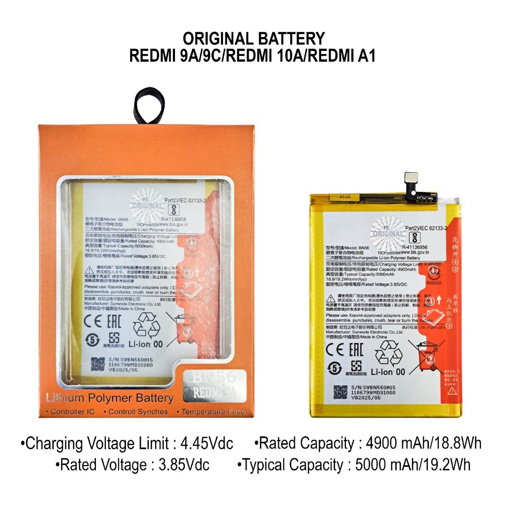 BATERAI REDMI 9C/9A/REDMI 10A/REDMI  A1 ORGINAL distributor