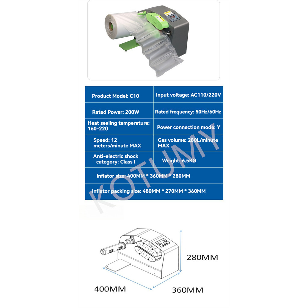 Automatic Filling Air Pillow Bag Bubble film Bubble Bag Machine Buffer Air Cushion Machine Buffer Ai