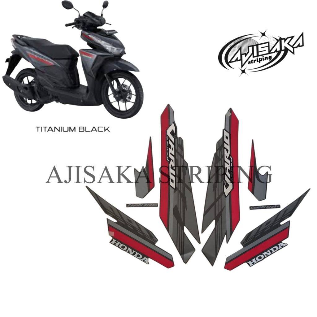 stiker striping motor Honda Vario techno 125 iss 2017 Hitam PREMIUM BERKUALITAS ORIGINAL
