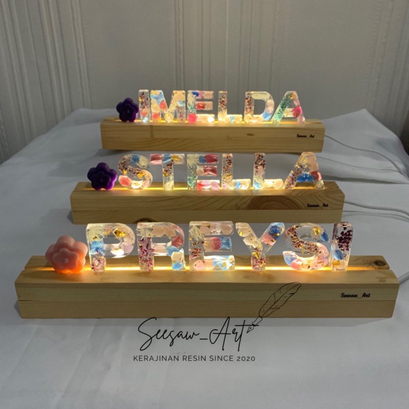 TEERBARU DRY FLOWER LAMP tinggi 8cm | Lampu tidur hias  | Lampu bunga kering | Lampu tidur custom | 