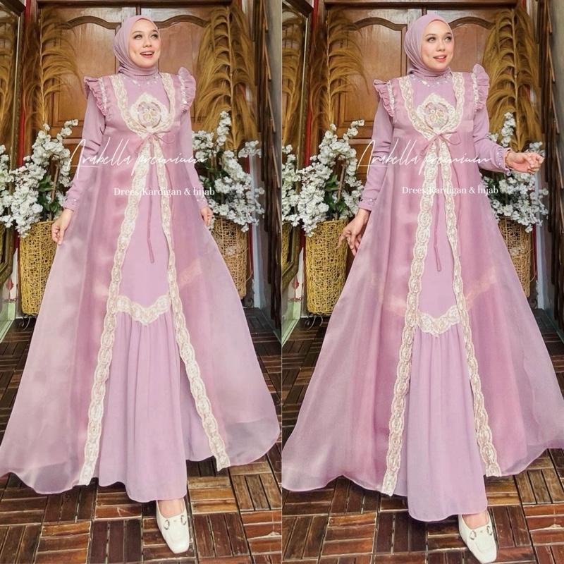 GAMIS PESTA ISABELLA Set Hijab By OHC Dress Lebaran Kondangan Mewah
