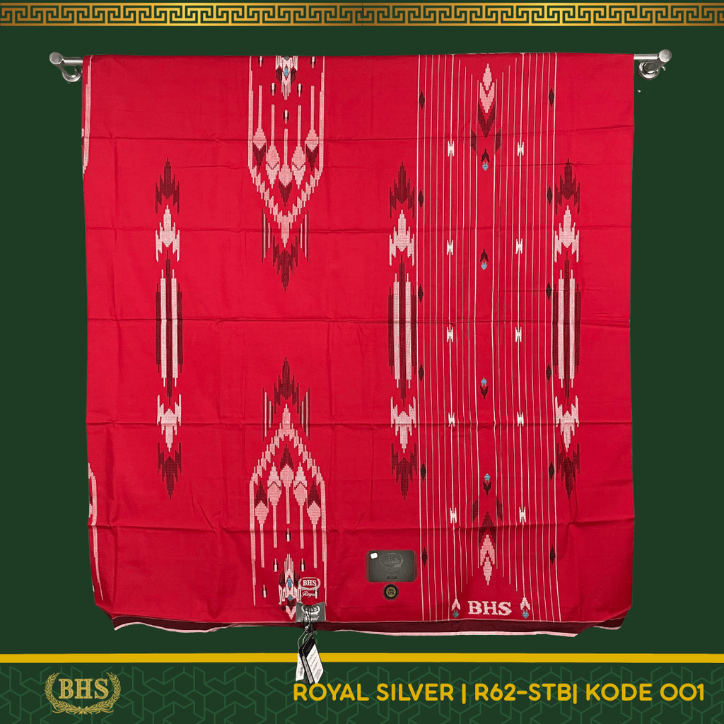 Sarung BHS Royal Silver Motif R62 STB Songket Timbul Bahan Premium Mercerized Cotton Halus dan Lembu