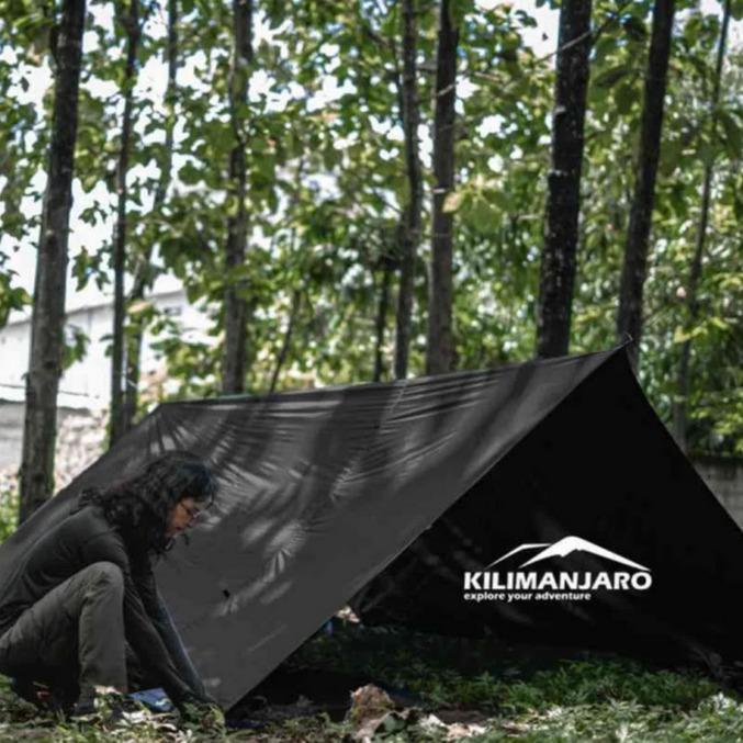 FLYSHEET 3x4 M KILIMANJARO Ultralight 19 Loop 19 Lubang Multifungsi - Hitam