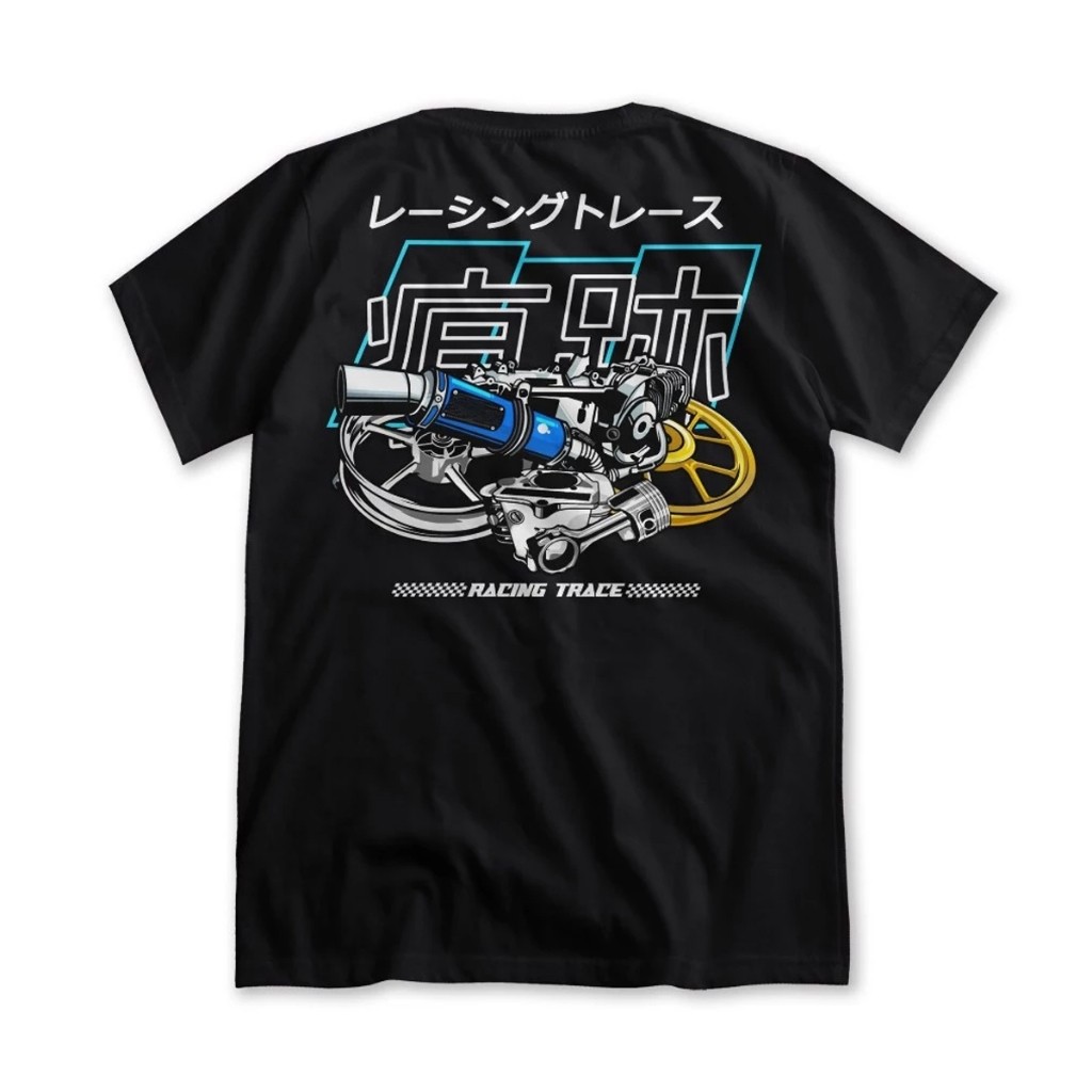Kaos Racing Trace Machine Sparepart Shock Baju Distro Motor Herex Tshirt Otomotif
