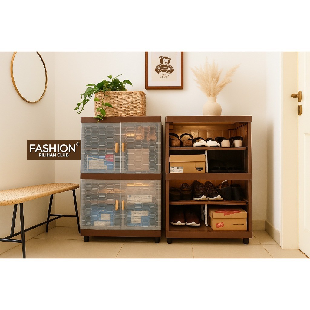 CLUB Fashion Pro Shoe Rack - Box Penyimpanan Sepatu Plastik - Kotak Sepatu - Lemari Plastik Sepatu