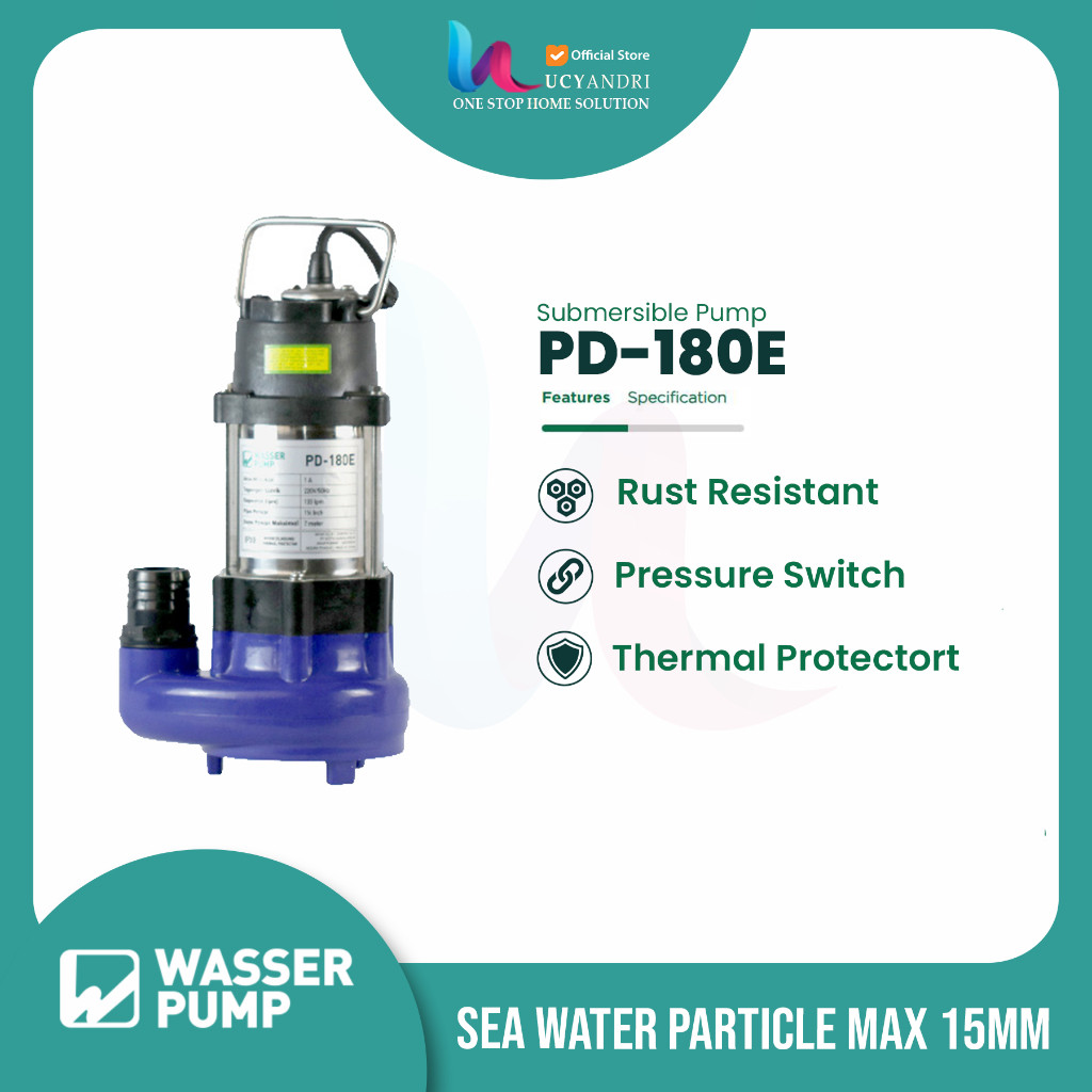 Pompa Air Kotor Celup WASSER PD 180E Non Otomatis | Submersible Pump