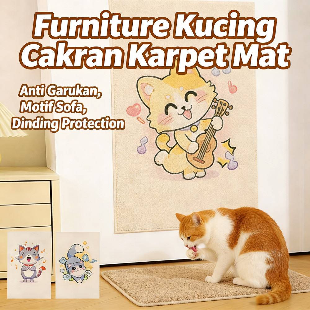 Garukan Kucing Karpet Cat Scratcher Tembok Dinding Tempel Sofa Anti Gores Furniture Motif Pelindung