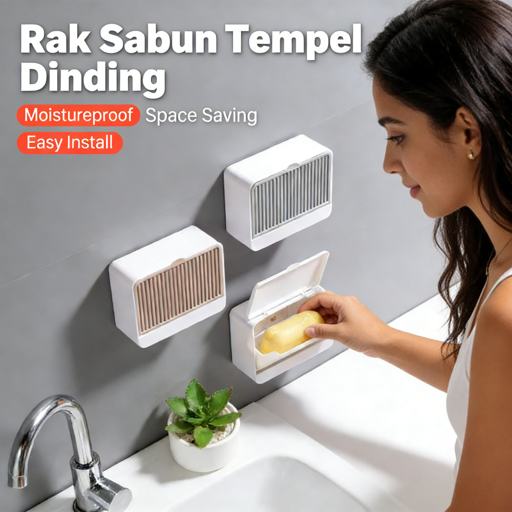 Rak Sabun Tempel Gantung Plastik Tempat Rak Mandi Tempel Dinding