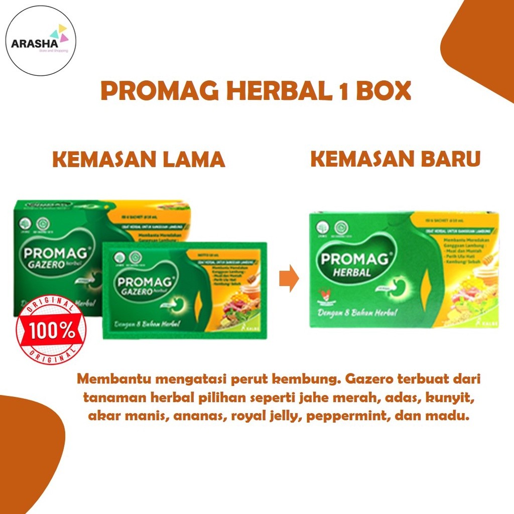 PROMAG HERBAL GAZERO ISI 6 SACHET - Promag Herbal Cair - Promag Gazero