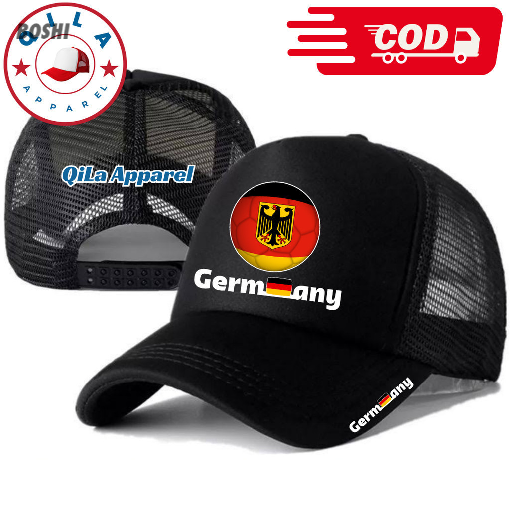 Topi Trucker TIMNAS JERMAN - Topi Distro GERMANY Logo - Topi TIMNAS JERMAN Premium - Topi Pria Dewas