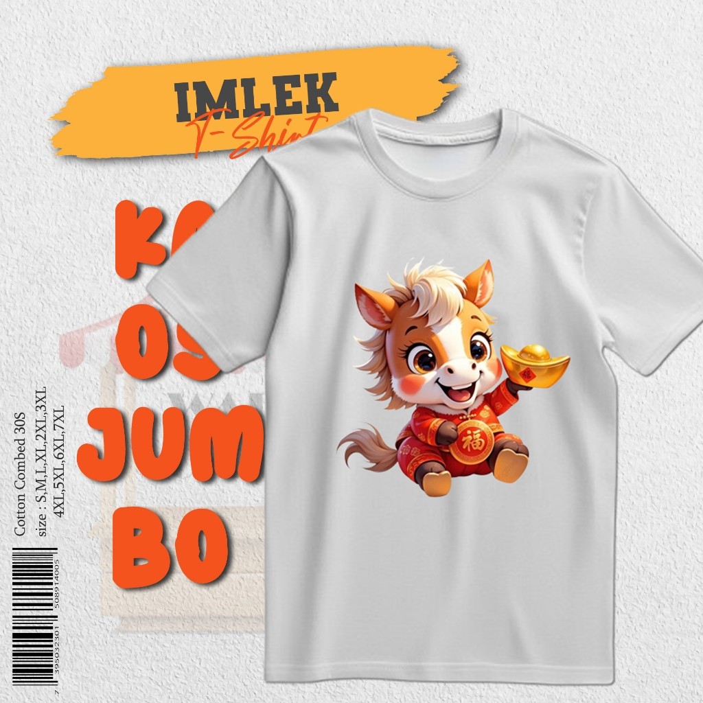 Kaos Imlek 2026 Jumbo Pria Wanita Couple Keluarga