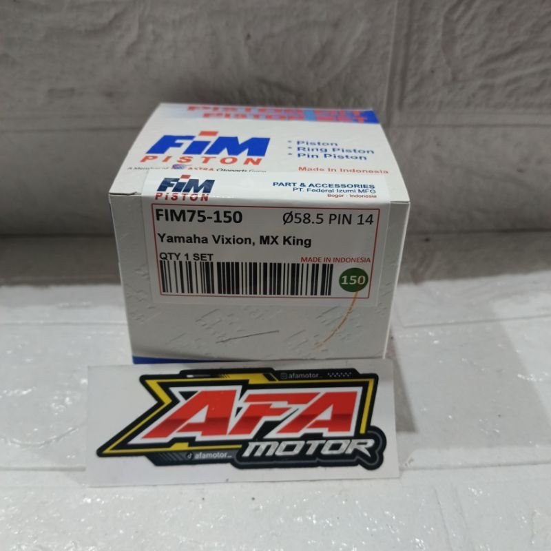 PISTON KIT SEHER BORE UP 58.5 MM FIM75 VIXION MX KING N MAX AEROX 155 PIN 14 OS 150 (58.5) FIM