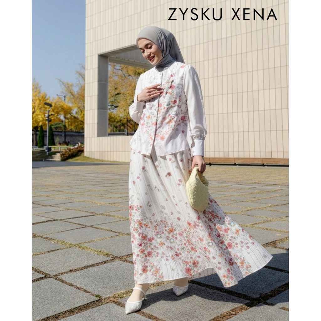 Zysku Xena | Vivera One Set & Blouse - 3 Warna | Setelan Blus dan Rok Busui Friendly Lebaran