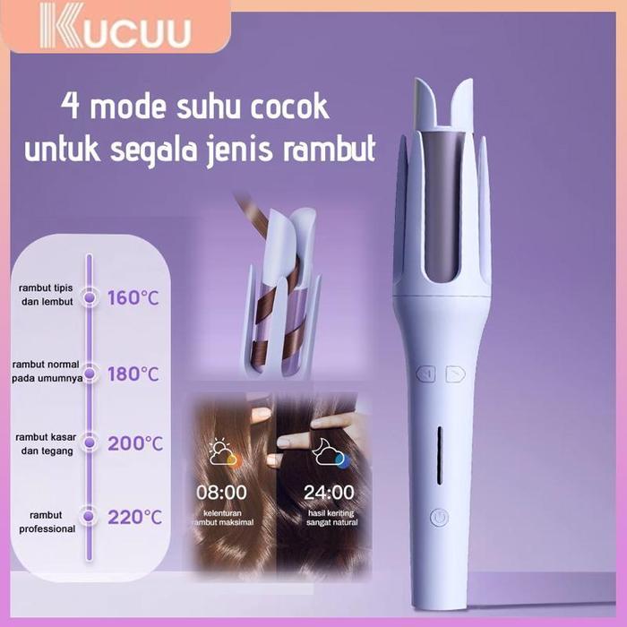 (Miao Beauty) KUCUU Catokan Curly Otomatis Catokan Rambut Curly Libra Hair Styler 32mm Hair Curly Un