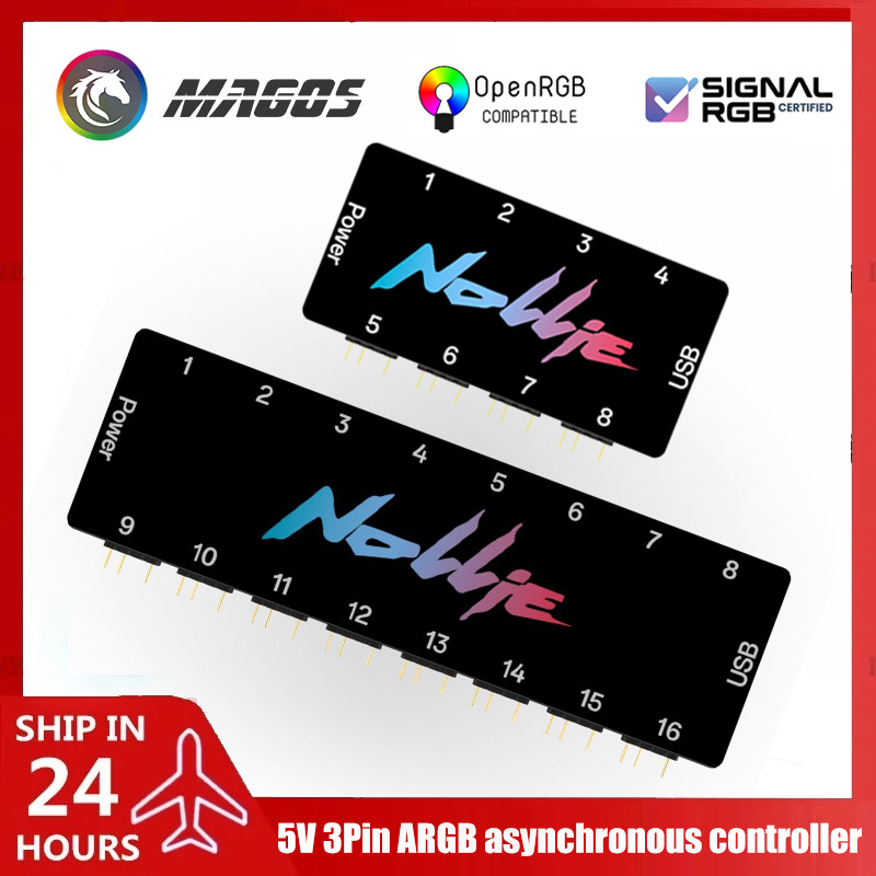 Nollie RGB Asynronous Controller HUB 8/16 Ways Addressable ARGB Splitter Support Software Signal-RGB