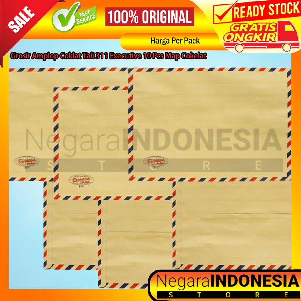 Amplop Coklat Tali 311 Executive Per Pack 10 Lembar Map Folio F4 Dokumen Lamaran Kerja Packing Uang 
