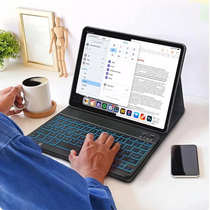 Samsung Tab A9 A9+ Tablet 2023 Bluetooth Keyboard Back Lit Light Case - TAB A9 8.7"