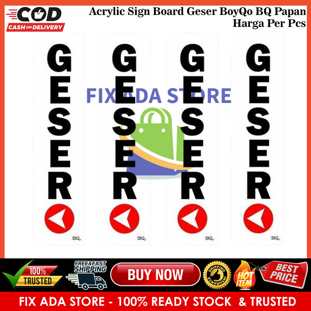 Papan Tulisan Akrilik Geser BoyQo BQ Sign Board Pintu Stiker Petunjuk Ruangan Kantor Masjid Musholla