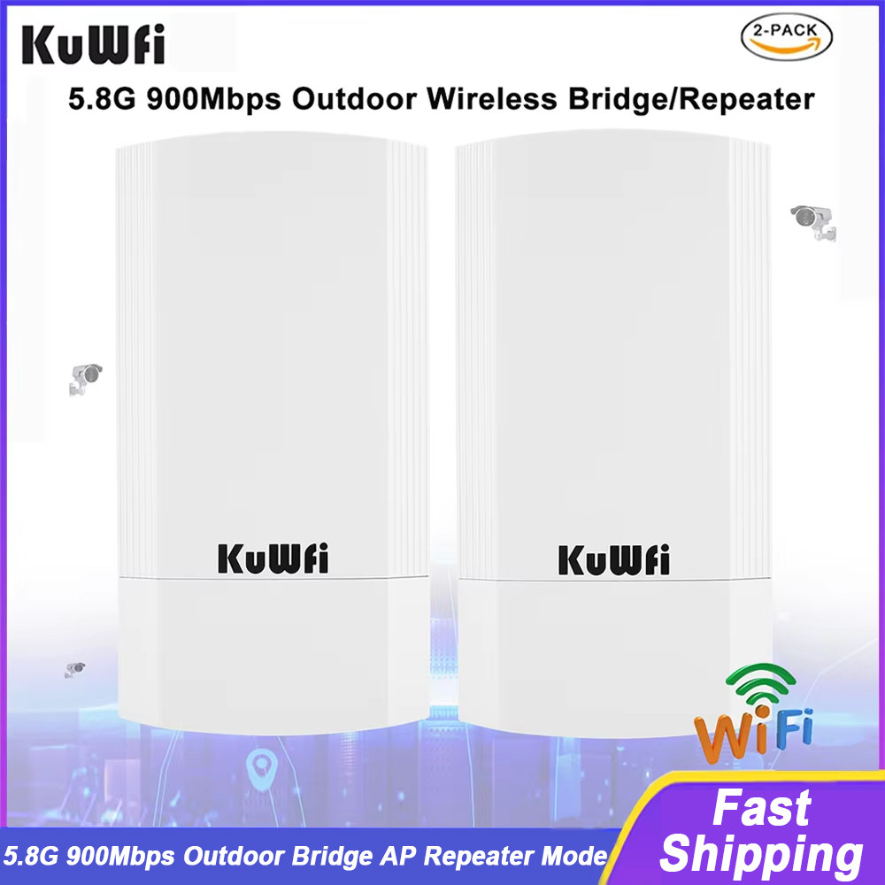 KuWFi 900Mbps Outdoor Wireless CPE Router 5.8G Wireless Repeater/AP Router/Wifi CPE Bridge Point to 
