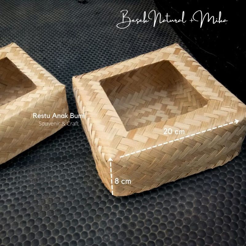 Besek Mika, Tempat nasi, Besek, Anyaman Bambu, Besek kombinasi, Hantaran, Bambu packaging box