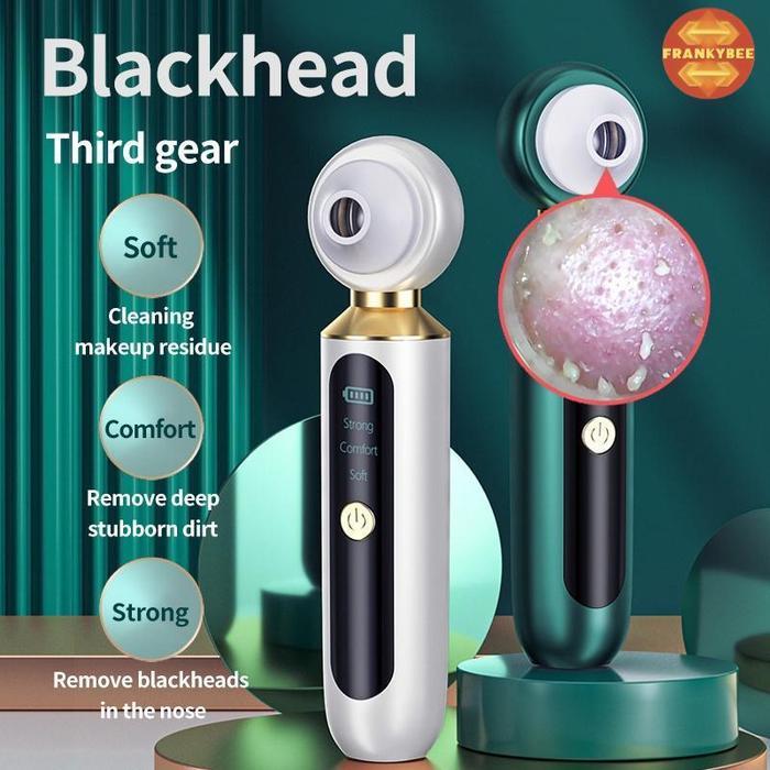 Visualisasi Penghilang Komedo Listrik Jerawat Hidung Wajah Vacuum Cleaner Alat Pembersih Wajah Black