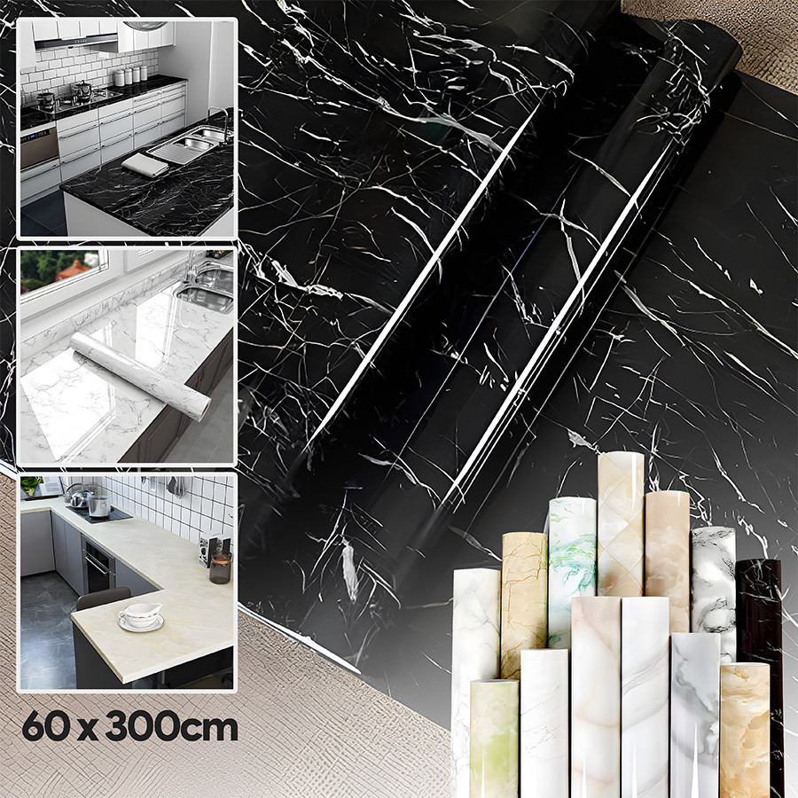 60CM*300CM Wallpaper Stiker Dinding 3D Walpaper Dapur Anti Minyak Dan Panas Kamar Mandi Anti Air Lem