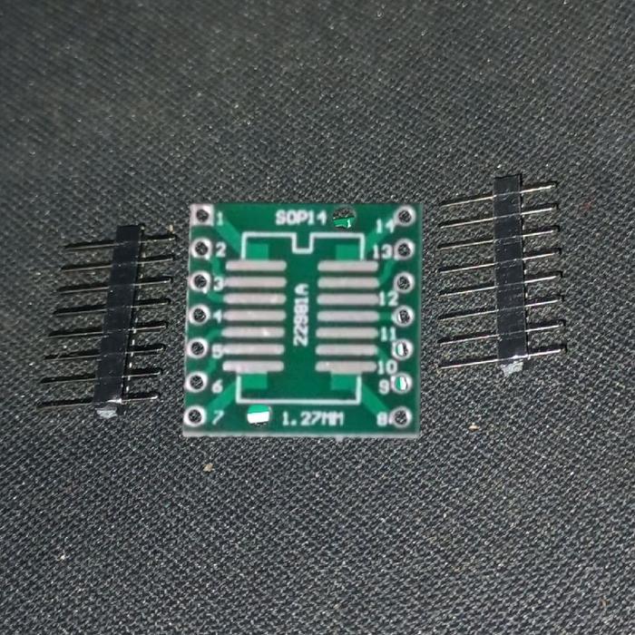 pcb + pin header adapter ic smd to dip 16 pin 2x8 konverter adaptor board kaki 1