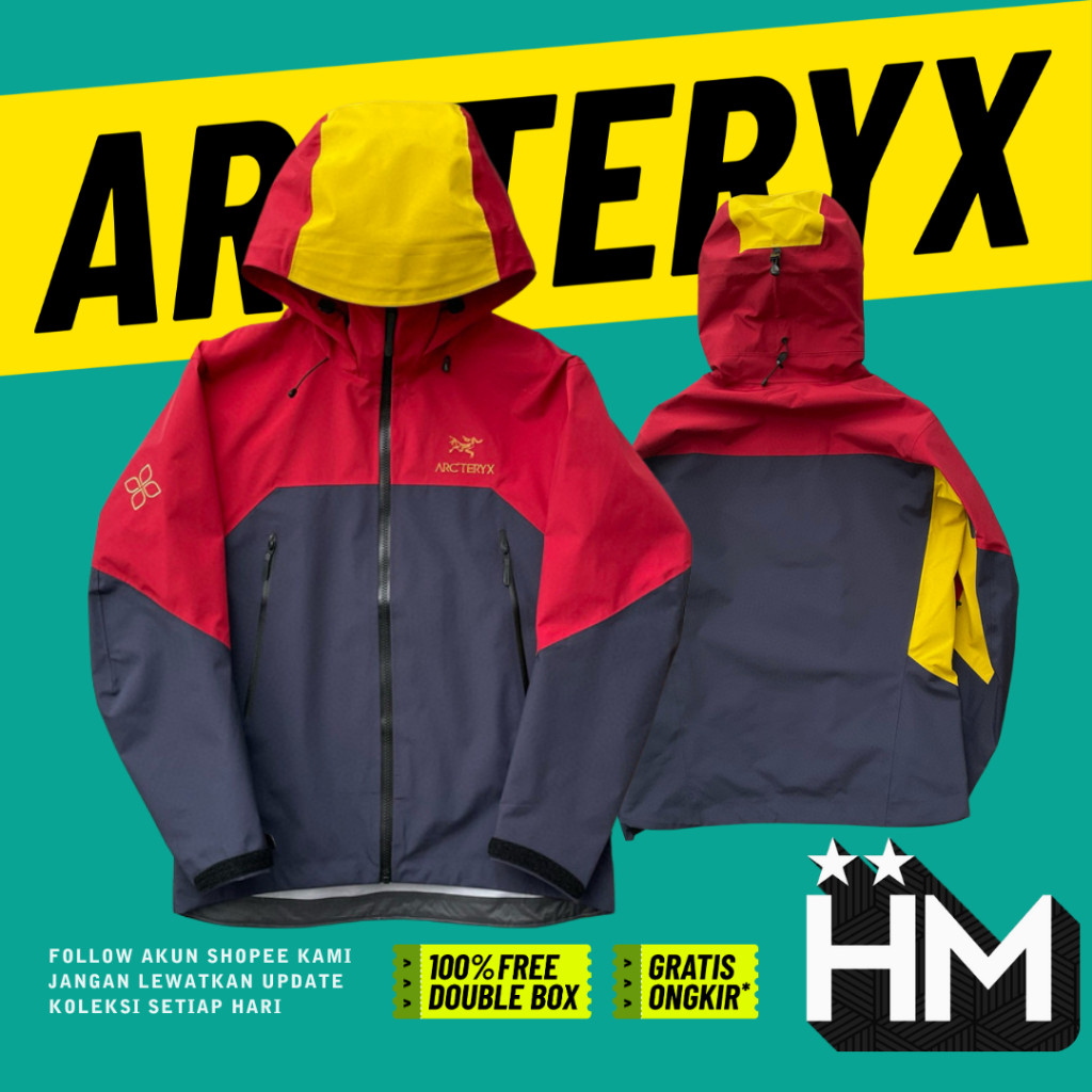 Songtsam x Arcteryx Beta AR Jacket Black Red Yellow Gorpcore Mountain Jacket (Size S-XL)