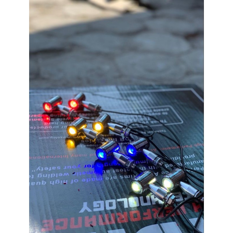 SEPASANG Lampu Sein Riting Palu Mini Stainless Steel Isi 2 Pcs PNP CB GL Megapro Tiger Variasi Klasi