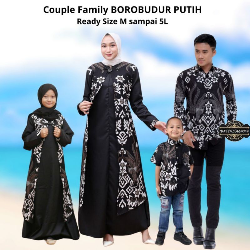 BAJU COUPLE BATIK FAMILY//COUPLE BATIK KELUARGA TERLARIS Gamis kombinasi bahan TOYOBO IMPORT ORIGINA