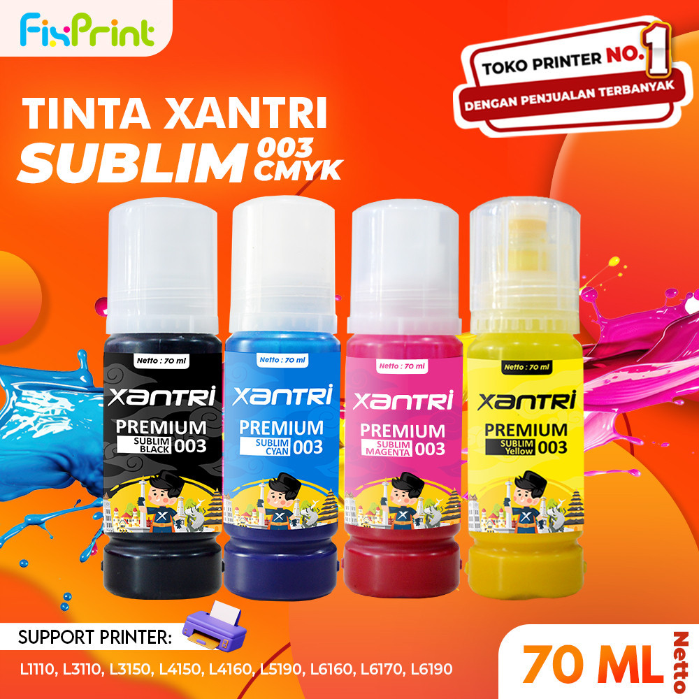 TERLARIS Tinta Sublim 003 Sublimation Ink Sublime Compatible for Printer Epson L1110 L1210 L1250