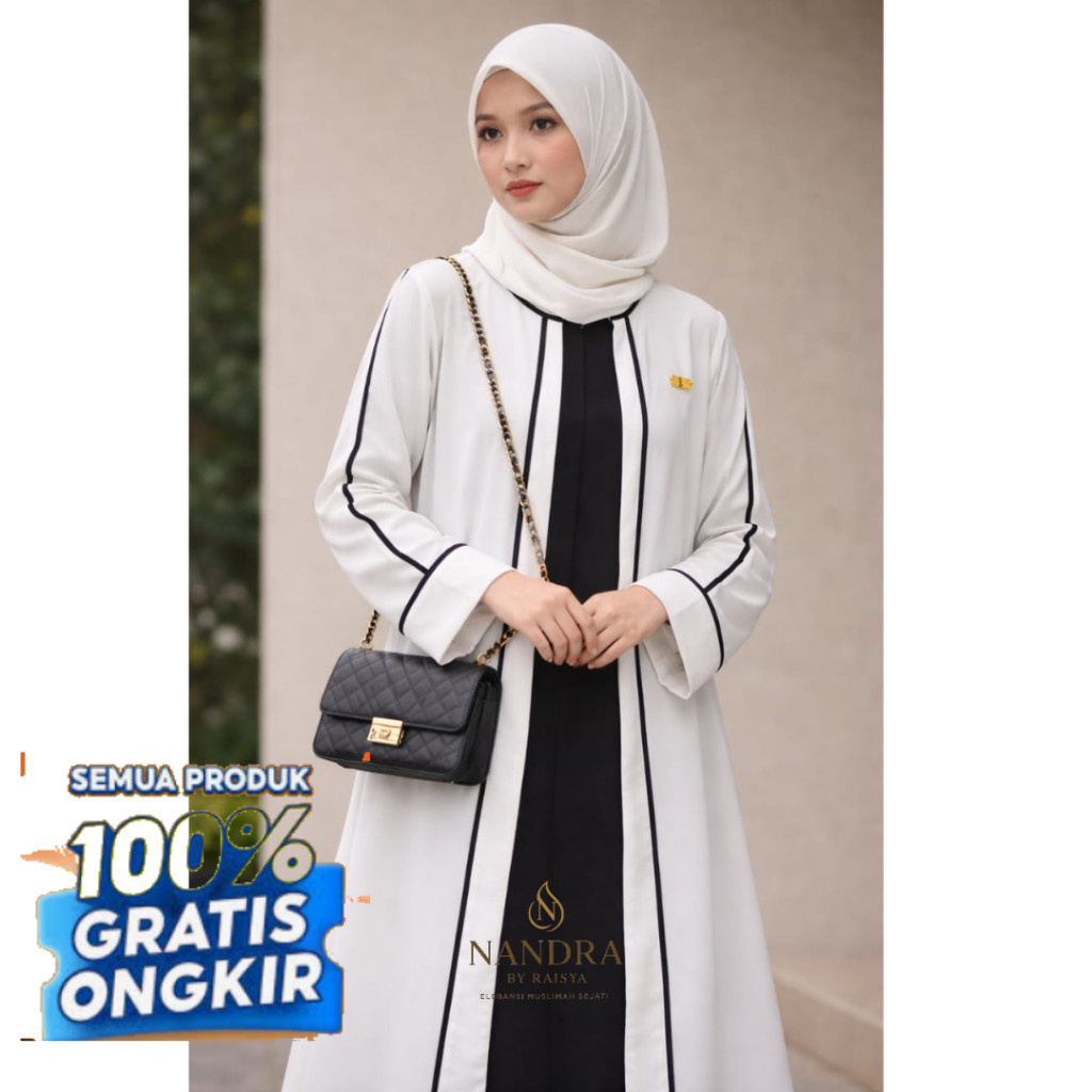 Abaya Raisya - Abaya Hitam elegan busui friendly - Gamis abaya Turkiye - Gamis abaya Hitam mewah & E